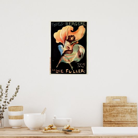  FOLIES BERGERE Art Nouveau Women gaan omhoog Poster (Keuken)