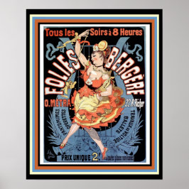 Folies Bergere French Vintage Ad Poster 16 x 20