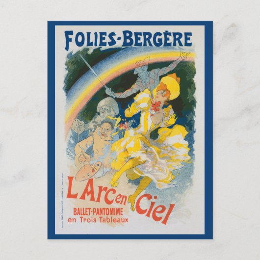 Folies Bergère - L'arc en ciel - Chéret Briefkaart (Voorkant)