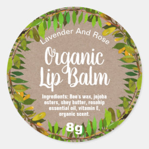 Foliing Feuilles Kraft Bio Lip Balm Pot Étiquettes