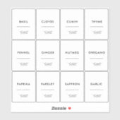 Folio moderne étanche cuisine épice Étiquette Jar (Feuille)