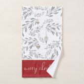 Folithe de Noël et baies (Serviette à main)