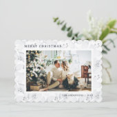 Folithe d'hiver Photo bleue Joyeux Noël Carte (Debout devant)