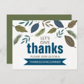 Folithe Moderne, Dîner Thanksgiving Invitation (Devant / Derrière)