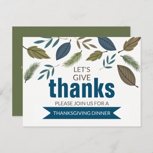 Folithe Moderne, Dîner Thanksgiving Invitation (Devant / Derrière)