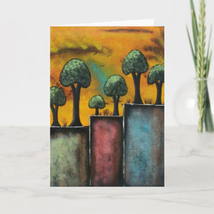 FOLK ART Against the Wind BY LORI carte de voeux