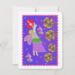 Folk Art Angel Valentine 4.5x5.5 Carte Appartement