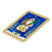 FOLK ART BALTIMORE QUILT FATHER CHRISTMAS HOLIDAY MAGNEET (Linkerzijde)