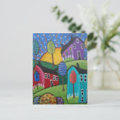 FOLK ART Big Sun DOOR LORI EVERETT briefkaart (Staand voorkant)