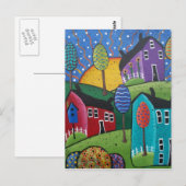 FOLK ART Big Sun DOOR LORI EVERETT briefkaart (Voorkant / Achterkant)