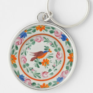 Folk Art Bird Sleutelhanger