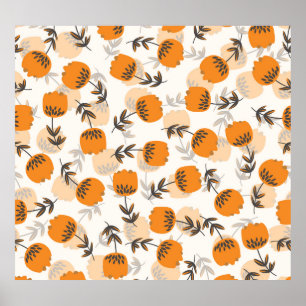 Folk Art Bloemen Scandinavische stijl Poster