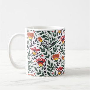 Folk art bloemenpatroon koffiemok