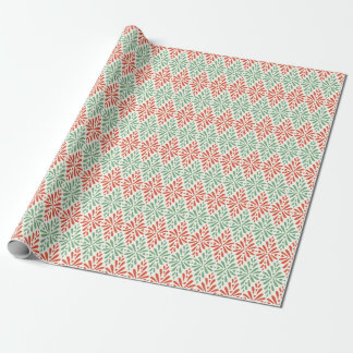 Folk Art Blok Print Rood Groen Wrapping Papier