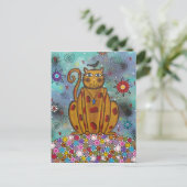 FOLK ART Blue Eye's BY LORI EVERETT briefkaart (Staand voorkant)