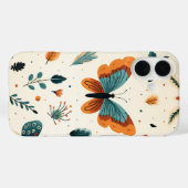 Folk Art Butterflies with Teal and Terracotta Case-Mate iPhone Case (Achterkant (horizontaal))