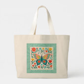 Folk Art Butterfly Tote Bag (Dos)