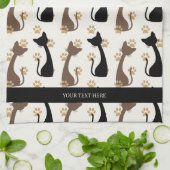 Folk Art Cat Pattern | Farmhouse Kitchen Theedoek (Gevouwen)