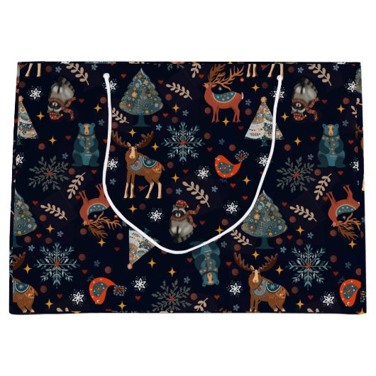 Folk Art Christmas  Groot Cadeauzakje (Voorkant)