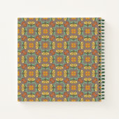 Folk Art Chrysanthemum Autumn Pattern Personalized Notitieboek (Achterkant)