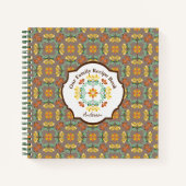 Folk Art Chrysanthemum Autumn Pattern Personalized Notitieboek (Voorkant)