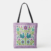 Folk Art Cockerel Tote Bag (Dos)