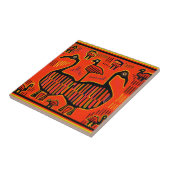 Folk Art Colorful Birds Tegeltje (Zijkant)