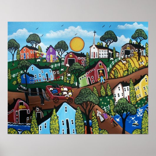 FOLK ART Country Living BY LORI EVERETT Poster (Devant)