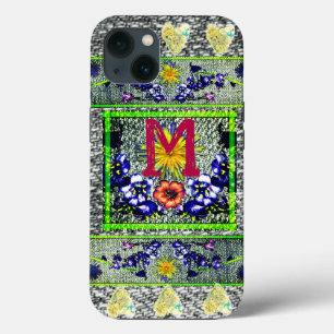 Folk Art Denim initiaal Hippie iPhone 13 Hoesje
