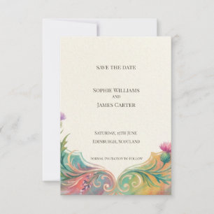 Folk Art Distel Save the Date Kaart