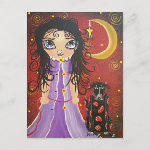 FOLK ART Doggie Et Friend BY LORI carte postale