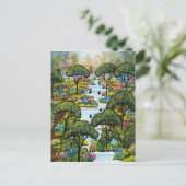 FOLK ART Early Morning PAR LORI EVERETT carte post (Debout devant)