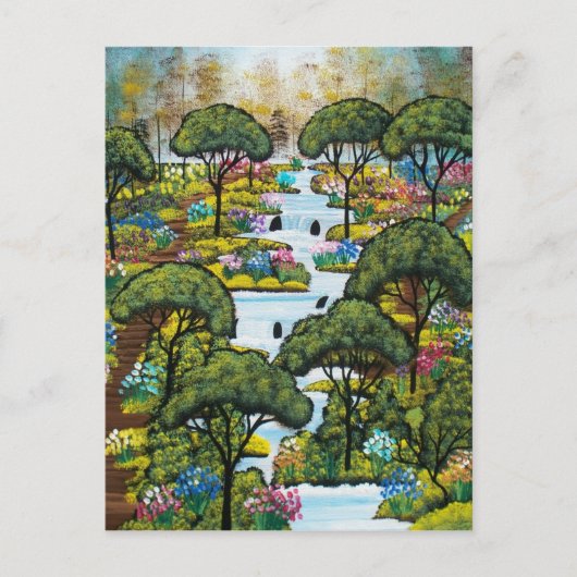 FOLK ART Early Morning PAR LORI EVERETT carte post (Devant)