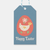 Folk Art Easter Egg Chicken Cadeaulabel (Voorkant)