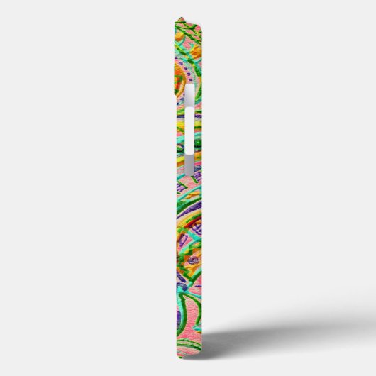 Folk Art Fantasy Pattern en Monogram Case-Mate iPhone Case (Achterkant / Links)