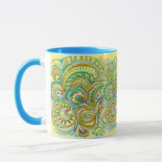 Folk Art Fantasy Pattern Mok (Links)