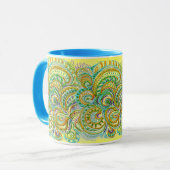 Folk Art Fantasy Pattern Mok (Voorkant links)