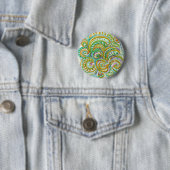 Folk Art Fantasy Pattern Ronde Button 5,7 Cm (In situ)