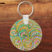 Folk Art Fantasy Pattern Sleutelhanger (Voorkant)