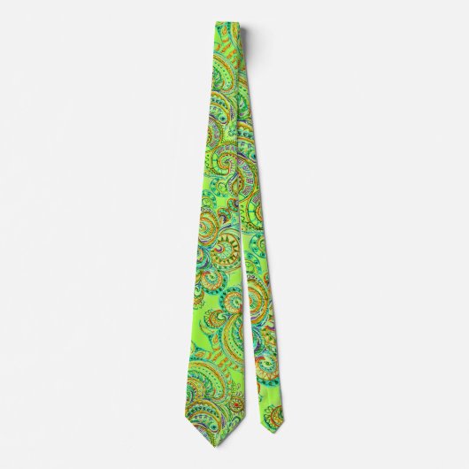 Folk Art Fantasy Pattern Stropdas (Voorkant)