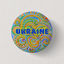 Folk Art Fantasy Pattern Ukraine Sleutelhanger Ronde Button 3,2 Cm