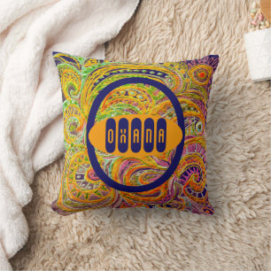 Folk Art Fantasy Pattern & Your Name Kussen