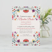 Folk Art Floral Botanical Fiesta Spanish Wedding Kaart (Staand voorkant)