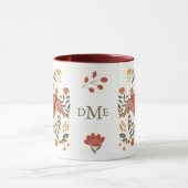Folk Art Floral Dove Monogram Mug (Centre)