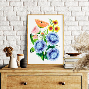 Folk Art Floral Foto Afdruk