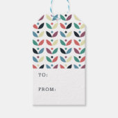 Folk Art Floral Geometric Pattern Cadeaulabel (Voorkant)