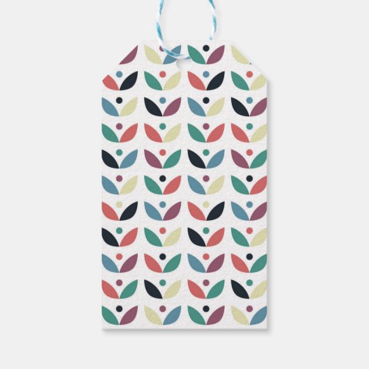 Folk Art Floral Geometric Pattern Cadeaulabel (Achterkant)