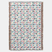 Folk Art Floral Geometric Pattern Deken (Voorkant Verticaal)