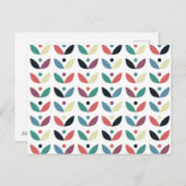 Folk Art Floral Geometric Pattern Feestdagenkaart (Voorkant / Achterkant)