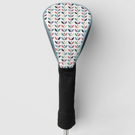 Folk Art Floral Geometric Pattern Golfheadcover (Voorkant)